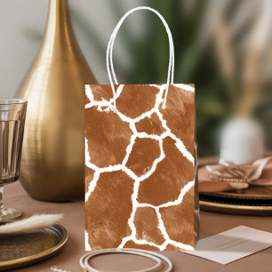 Giraffen-Skin-Pattern-Sattel Braun ID1152 Mittlere Geschenktüte