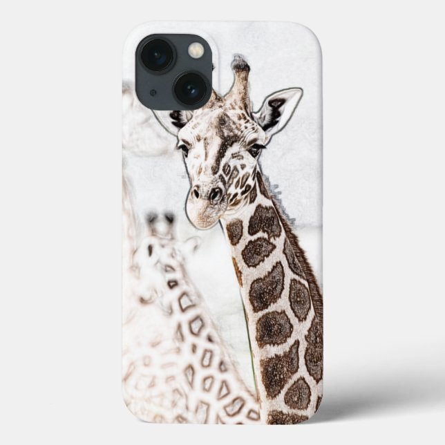 Giraffen-Skizze Case-Mate iPhone Hülle (Rückseite)