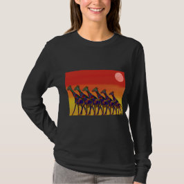 Giraffen-Sonnenuntergang-T - Shirt