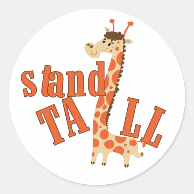 Giraffen-Stand hoch Runder Aufkleber (Vorderseite)