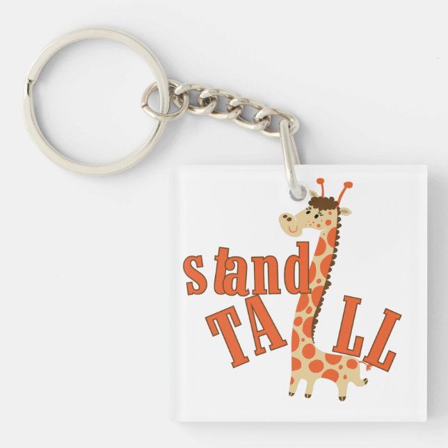 Giraffen-Stand hoch Schlüsselanhänger (Vorderseite)