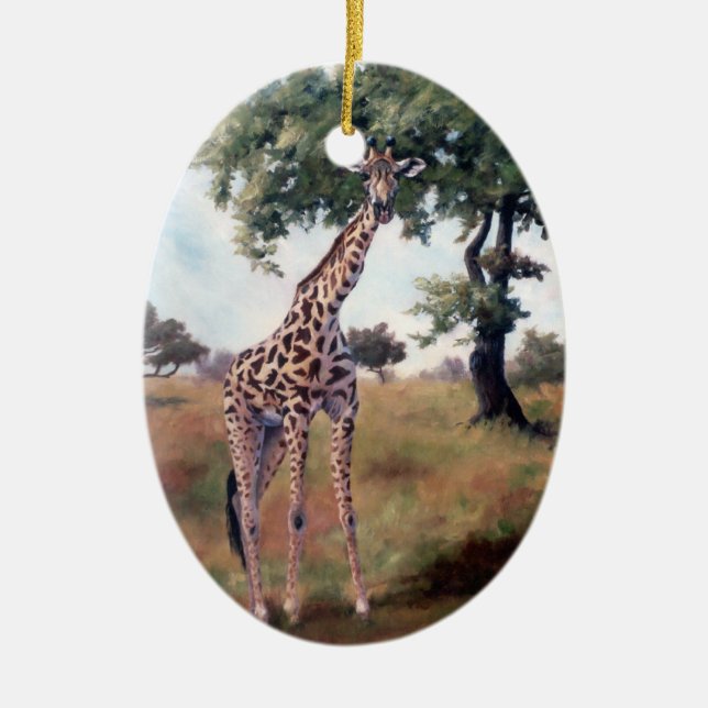 Giraffen-stehende hohe Verzierung Keramik Ornament (Vorne)