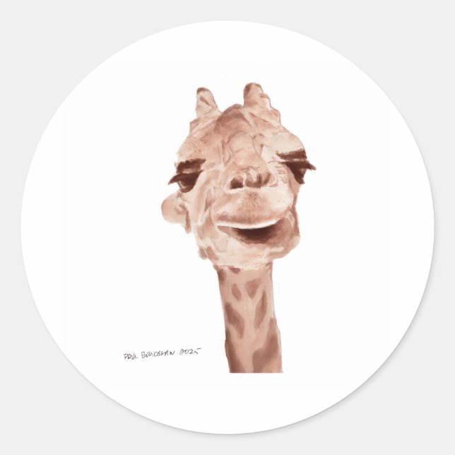 Giraffen-Sticker Runder Aufkleber (Vorderseite)