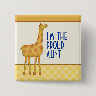 Giraffen-stolze Tante/Tante Pin Button