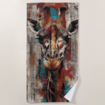 Giraffen-Straßenkunst-Porträt