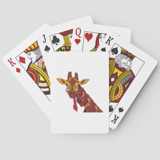 Giraffen-tragende Gläser Spielkarten (Rückseite)