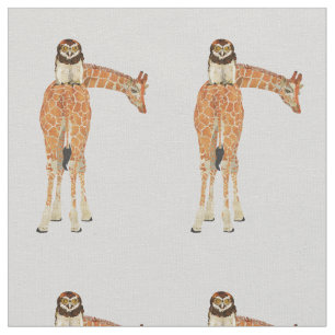 Giraffen-u. Eulen-Gewebe Stoff