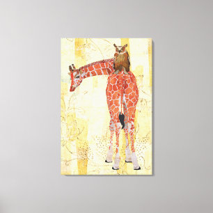 Giraffen-u. Eulen-Leinwand Leinwanddruck