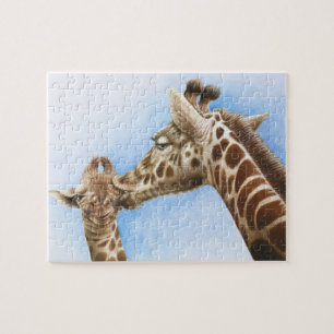 Giraffen-u. Kalb-Puzzlespiel