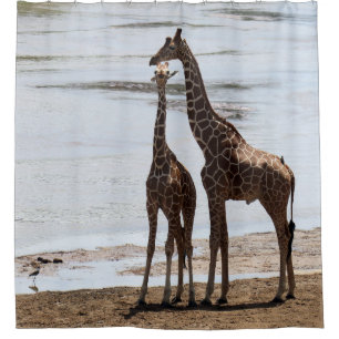 Giraffen- u. KalbDuschvorhang Duschvorhang