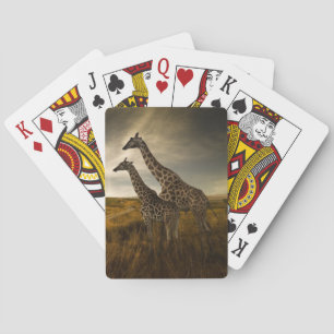 Giraffen und die Landschaft Spielkarten