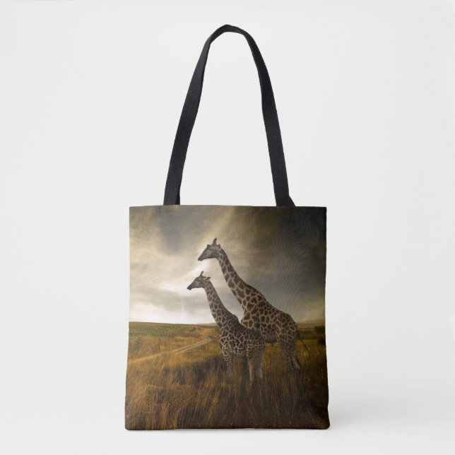 Giraffen und die Landschaft Tasche (Vorderseite)