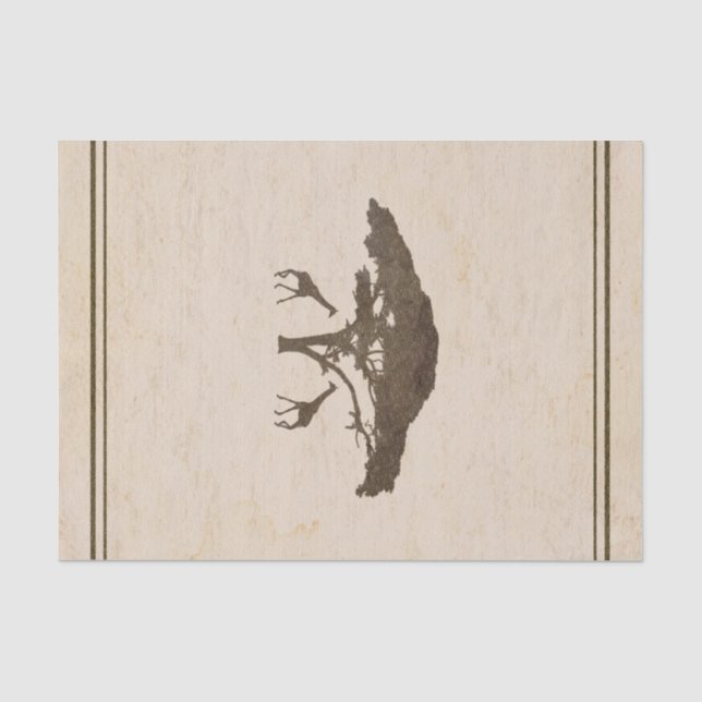 Giraffen Vintage Safari Custom Gift Wrap Seidenpapier (Vorderseite)