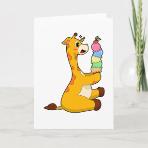 Giraffen-Waffel-Eiscreme Karte
