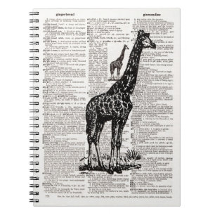 Giraffen-Wörterbuch-Kunst Notizblock