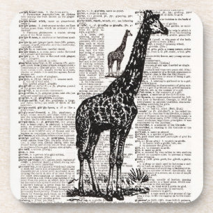 Giraffen-Wörterbuch-Kunst Untersetzer