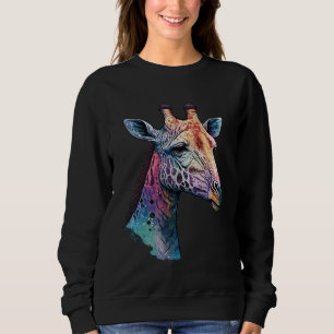 Giraffen-Zoo-Safari-Touren Aquarell Natur Wildtier Sweatshirt