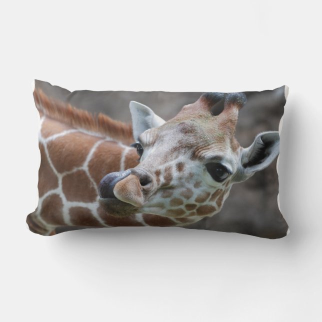 Giraffen-Zunge-Kissen Lendenkissen (Vorderseite)