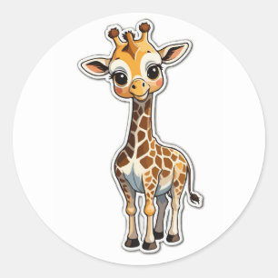 Giraffenaufkleber - Adorable Long-Necked Wonder Runder Aufkleber