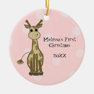 Giraffenbaby erstes Weihnachten Keramik Ornament