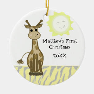 Giraffenbaby erstes Weihnachten Keramik Ornament
