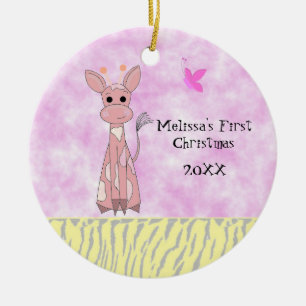 Giraffenbaby's erstes Weihnachten Keramikornament