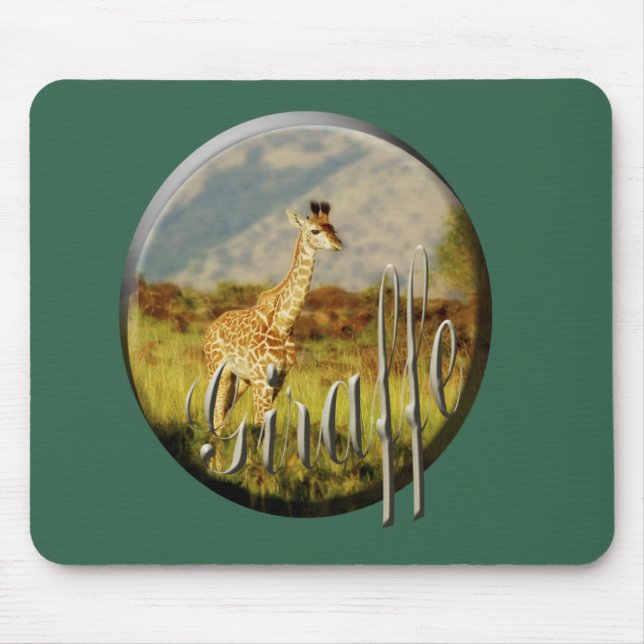 Giraffenbabytiersafari mousepads Grün (Vorne)