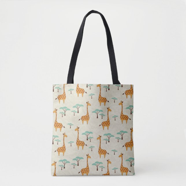 Giraffenbaumstruktur Vintage Muster. Tasche (Vorderseite)