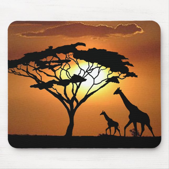 Giraffenfamilie Mousepad (Vorne)