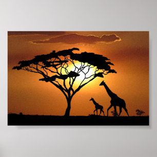 Giraffenfamilie Poster