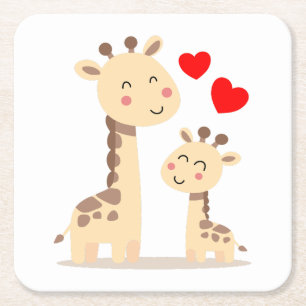 Giraffenfamilie Rechteckiger Pappuntersetzer