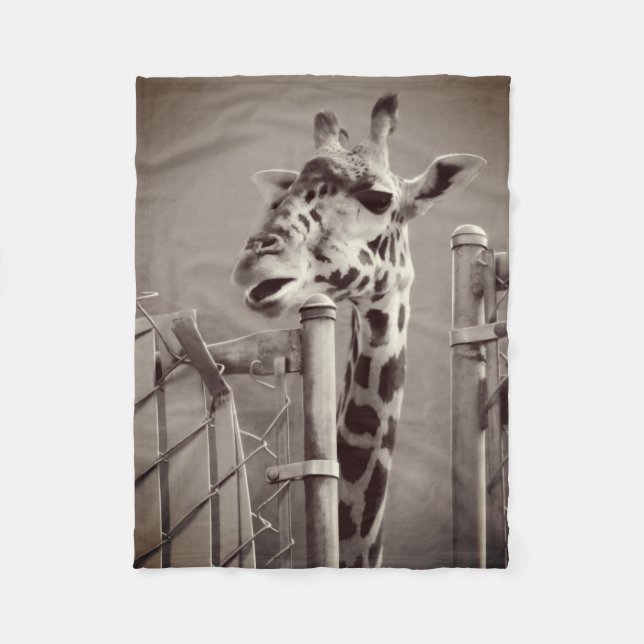 Giraffenfotografie - Vintager Stil Fleecedecke (Vorderseite)