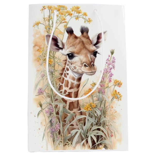 Giraffengeschenktasche Mittlere Geschenktüte (Vorderseite)