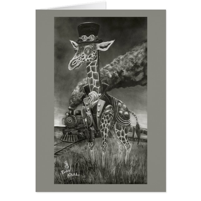 Giraffenkarte "Serengeti Steampunk" (Vorne)