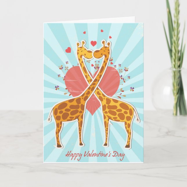 Giraffenkarte Valentinstag Feiertagskarte (Vorderseite)