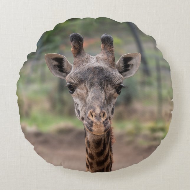 Giraffenkissen Rundes Kissen (Vorderseite)