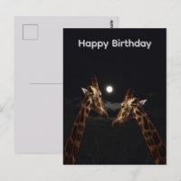 Giraffenliebe im Mondlicht, Geburtstagspostkarte