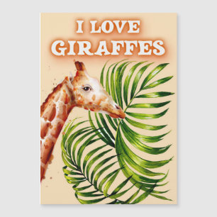 Giraffenliebhaber Ich liebe Giraffen Magnetkarte