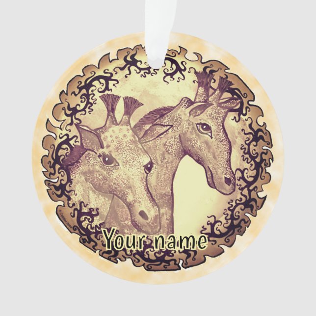 Giraffenmond Ornament (Vorderseite)