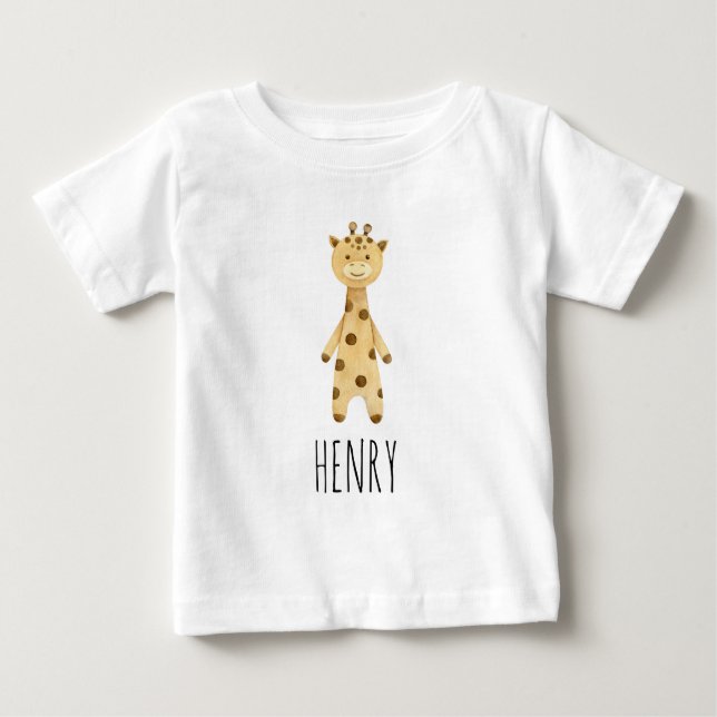 Giraffenmonogramm, niedlich modern baby t-shirt (Vorderseite)