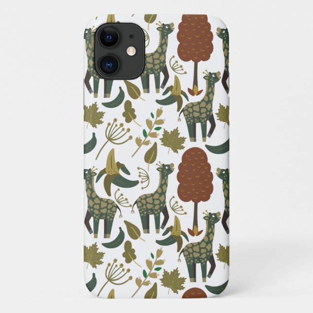 Giraffenmuster | farbiges Blumenmuster Case-Mate iPhone Hülle (Rückseite)