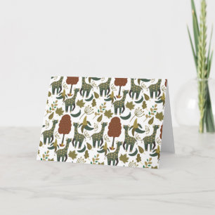 Giraffenmuster farbiges Blumenmuster Karte