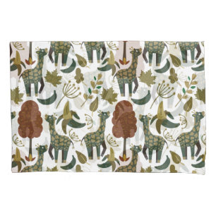 Giraffenmuster farbiges Blumenmuster Kissenbezug
