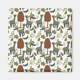 Giraffenmuster farbiges Blumenmuster Magnet