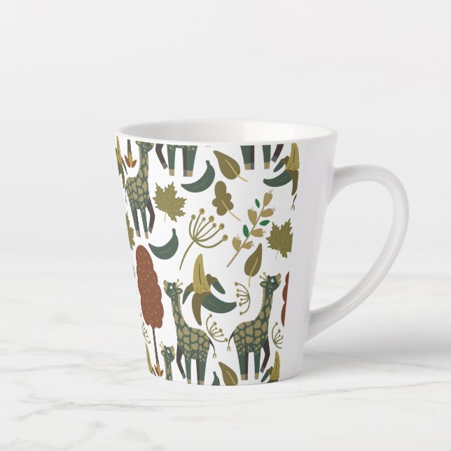 Giraffenmuster | farbiges Blumenmuster Milchtasse (Rechts)