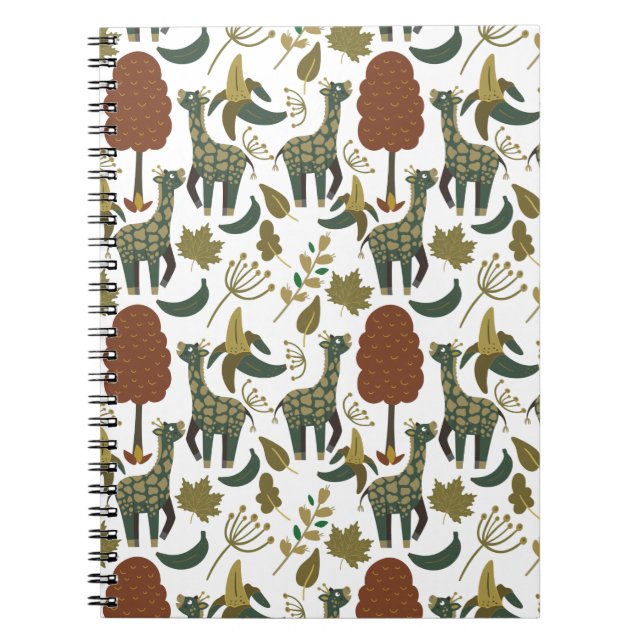 Giraffenmuster | farbiges Blumenmuster Notizblock (Vorderseite)