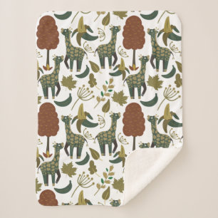 Giraffenmuster   farbiges Blumenmuster Sherpadecke