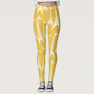 Giraffenmuster in Gelb Leggings
