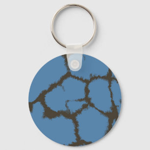 Giraffenmuster mit blauem Fell Schlüsselanhänger