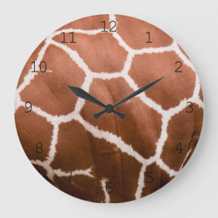 Giraffenmuster mit Zahlen Große Wanduhr